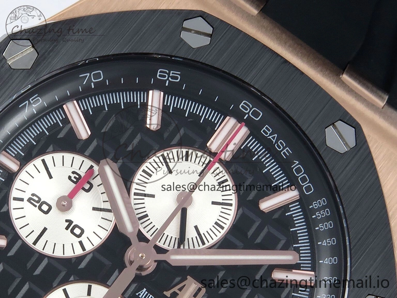 Upgraded Royal Oak Offshore RG APF Best Edition Black White Dial on Black Rubber Strap A 4271