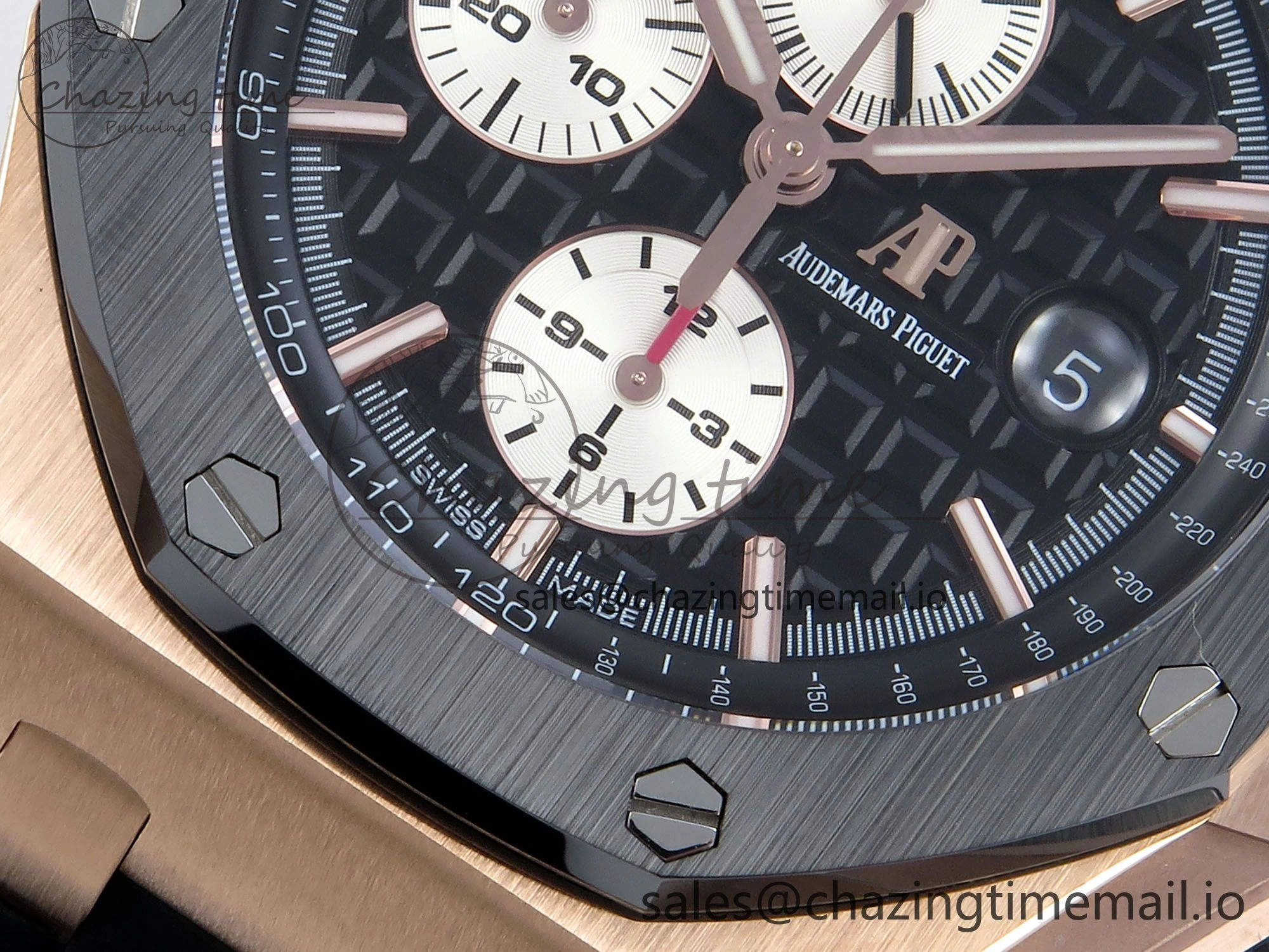 Upgraded Royal Oak Offshore RG APF Best Edition Black White Dial on Black Rubber Strap A 4271