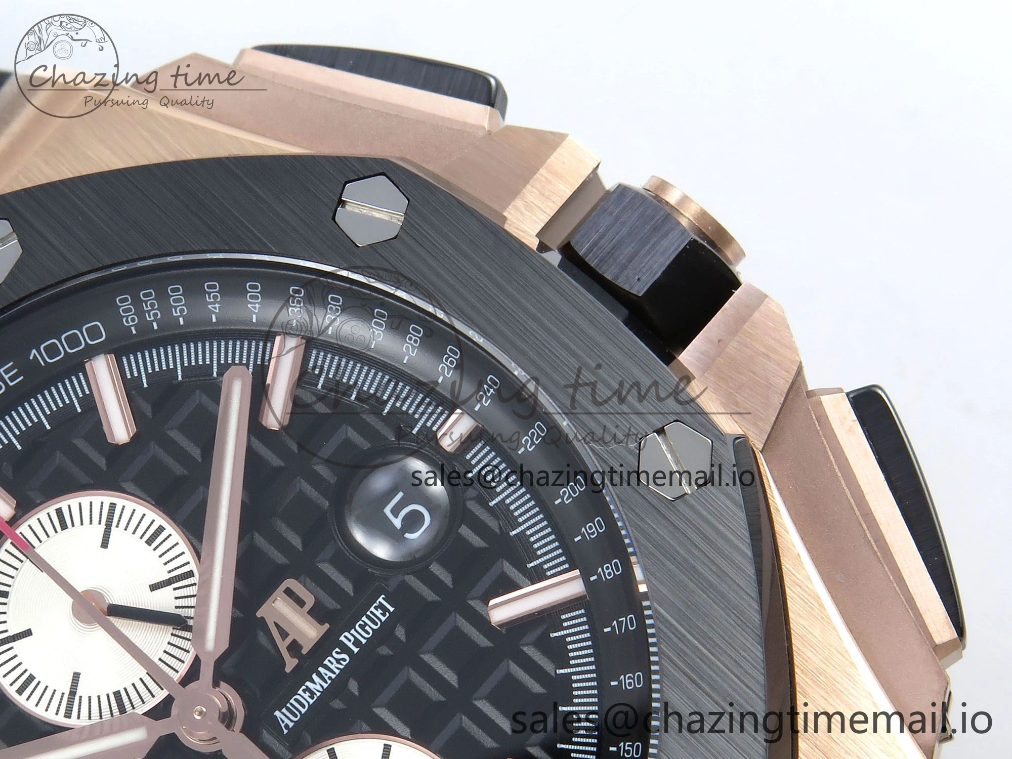 Upgraded Royal Oak Offshore RG APF Best Edition Black White Dial on Black Rubber Strap A 4271