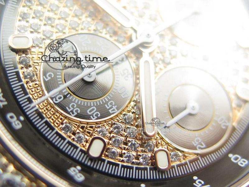 Royal Oak Offshore RG Full Paved Diamonds JF Best Edition on Black Leather Strap A ZeroBulk 5143