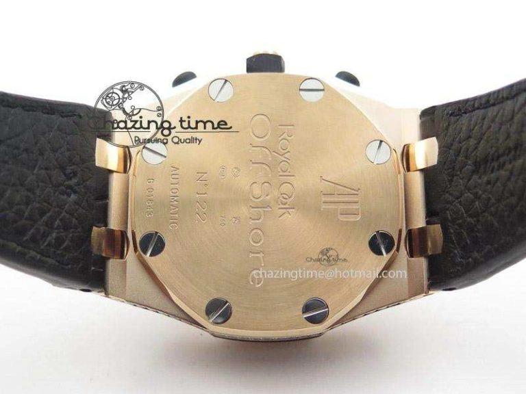 Royal Oak Offshore RG Full Paved Diamonds JF Best Edition on Black Leather Strap A ZeroBulk 5143