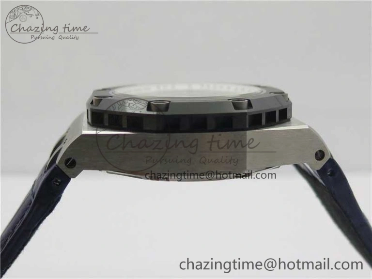 Packable Royal Oak Offshore Ruben Barrichello II JF Best Edition Blue Dial on Blue Leather Strap A3126 V 4861