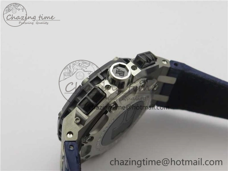 Packable Royal Oak Offshore Ruben Barrichello II JF Best Edition Blue Dial on Blue Leather Strap A3126 V 4861