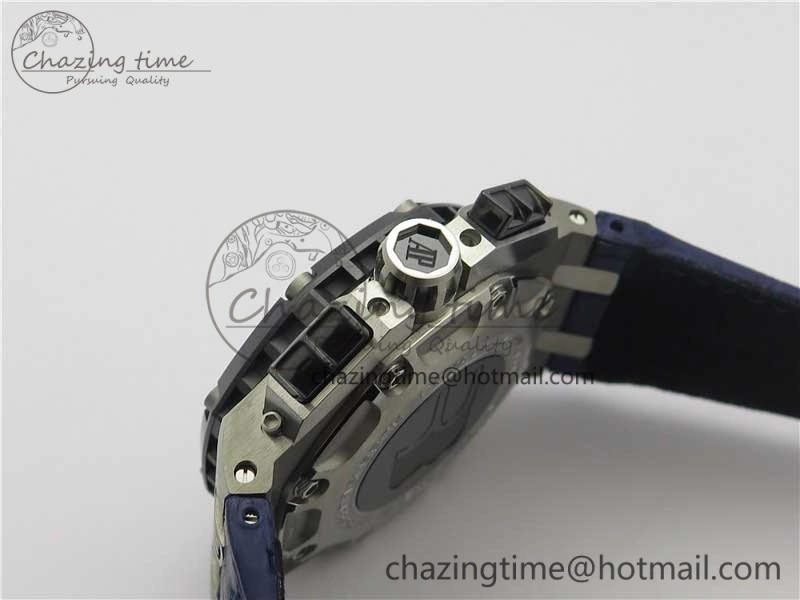 Packable Royal Oak Offshore Ruben Barrichello II JF Best Edition Blue Dial on Blue Leather Strap A3126 V 4861