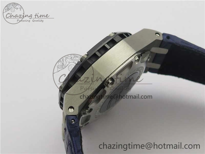 Packable Royal Oak Offshore Ruben Barrichello II JF Best Edition Blue Dial on Blue Leather Strap A3126 V 4861