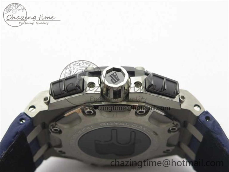 Packable Royal Oak Offshore Ruben Barrichello II JF Best Edition Blue Dial on Blue Leather Strap A3126 V 4861