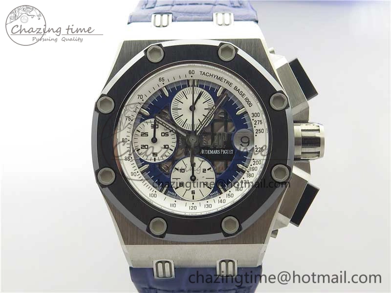 Packable Royal Oak Offshore Ruben Barrichello II JF Best Edition Blue Dial on Blue Leather Strap A3126 V 4861