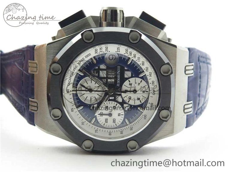 Packable Royal Oak Offshore Ruben Barrichello II JF Best Edition Blue Dial on Blue Leather Strap A3126 V 4861