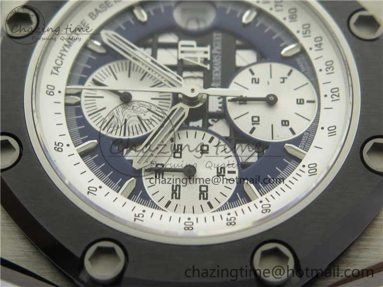 Packable Royal Oak Offshore Ruben Barrichello II JF Best Edition Blue Dial on Blue Leather Strap A3126 V 4861