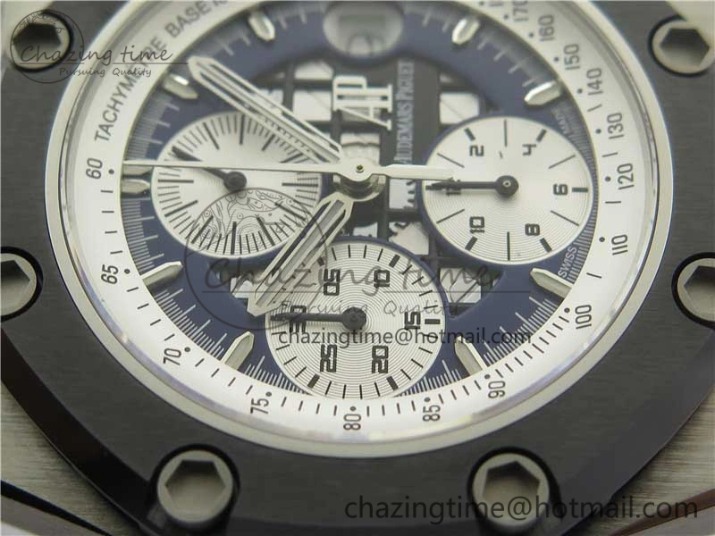 Packable Royal Oak Offshore Ruben Barrichello II JF Best Edition Blue Dial on Blue Leather Strap A3126 V 4861