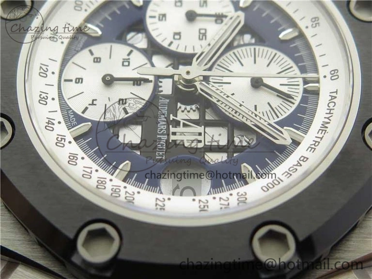 Packable Royal Oak Offshore Ruben Barrichello II JF Best Edition Blue Dial on Blue Leather Strap A3126 V 4861