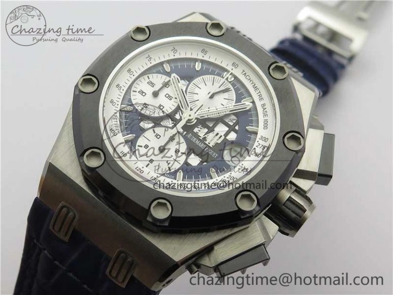 Packable Royal Oak Offshore Ruben Barrichello II JF Best Edition Blue Dial on Blue Leather Strap A3126 V 4861