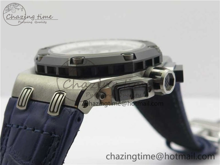 Packable Royal Oak Offshore Ruben Barrichello II JF Best Edition Blue Dial on Blue Leather Strap A3126 V 4861