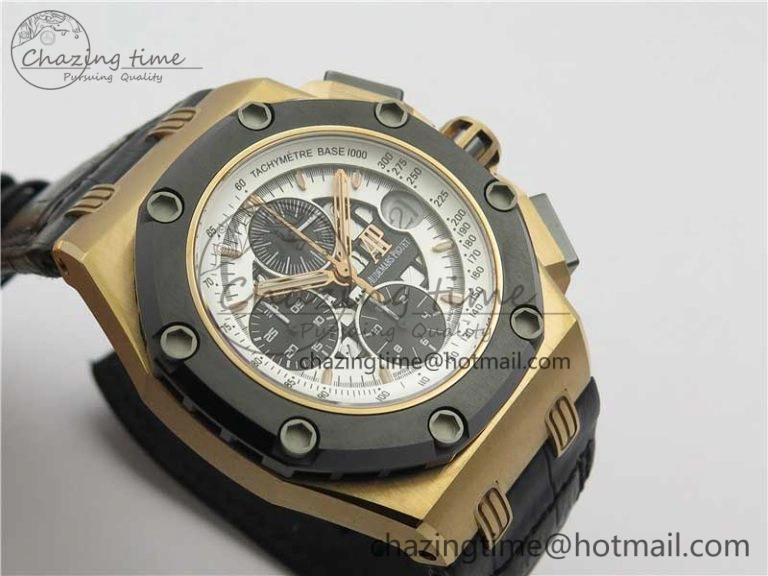 Royal Oak Offshore Ruben Barrichello II RG JF Best Edition Silver Dial on Black Leather Strap A3126 V MultiPurpose 4860