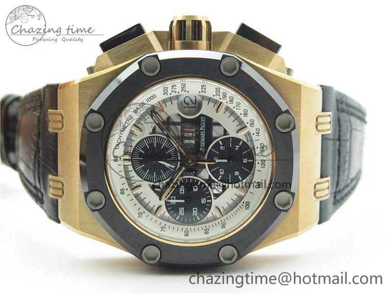 Royal Oak Offshore Ruben Barrichello II RG JF Best Edition Silver Dial on Black Leather Strap A3126 V MultiPurpose 4860