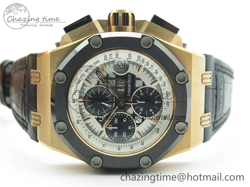 Royal Oak Offshore Ruben Barrichello II RG JF Best Edition Silver Dial on Black Leather Strap A3126 V MultiPurpose 4860