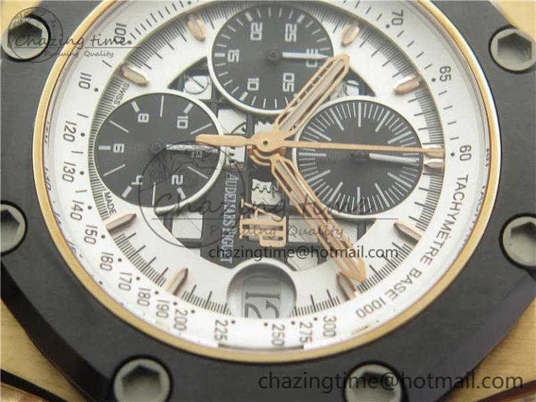 Royal Oak Offshore Ruben Barrichello II RG JF Best Edition Silver Dial on Black Leather Strap A3126 V MultiPurpose 4860