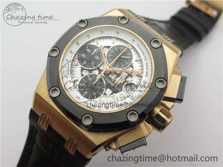 Royal Oak Offshore Ruben Barrichello II RG JF Best Edition Silver Dial on Black Leather Strap A3126 V MultiPurpose 4860