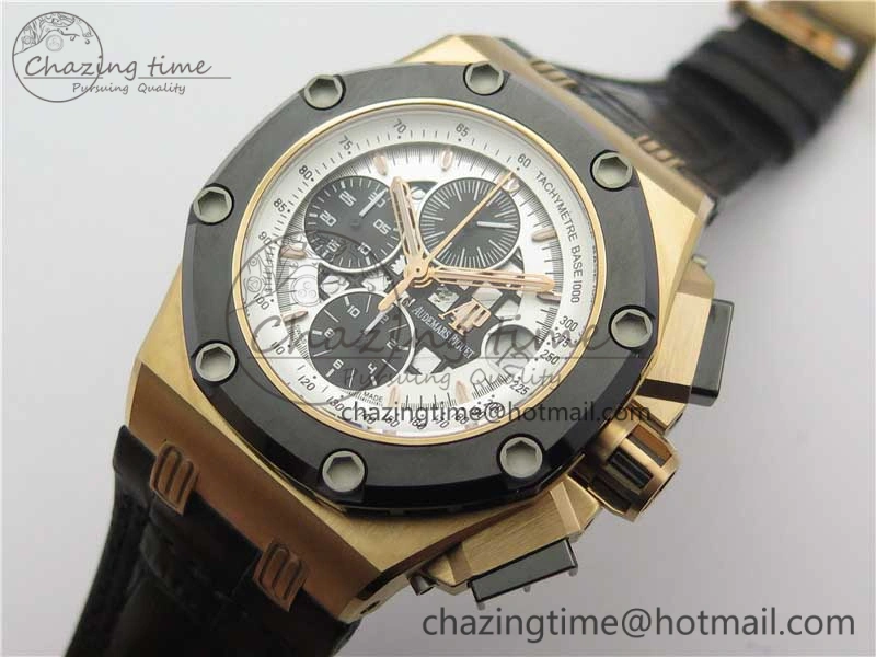 Royal Oak Offshore Ruben Barrichello II RG JF Best Edition Silver Dial on Black Leather Strap A3126 V MultiPurpose 4860