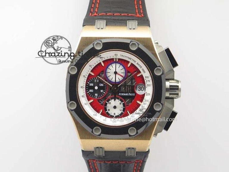 Royal Oak Offshore Ruben Barrichello III RG JF Best Edition On Black Leather Strap A UrbanChic 5104