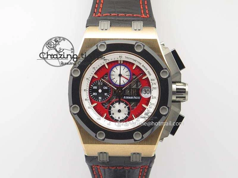 Royal Oak Offshore Ruben Barrichello III RG JF Best Edition On Black Leather Strap A UrbanChic 5104