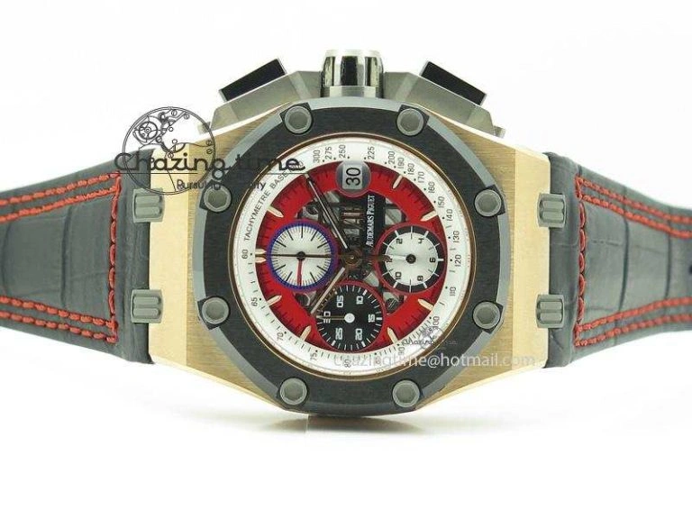 Royal Oak Offshore Ruben Barrichello III RG JF Best Edition On Black Leather Strap A UrbanChic 5104
