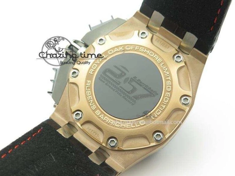 Royal Oak Offshore Ruben Barrichello III RG JF Best Edition On Black Leather Strap A UrbanChic 5104