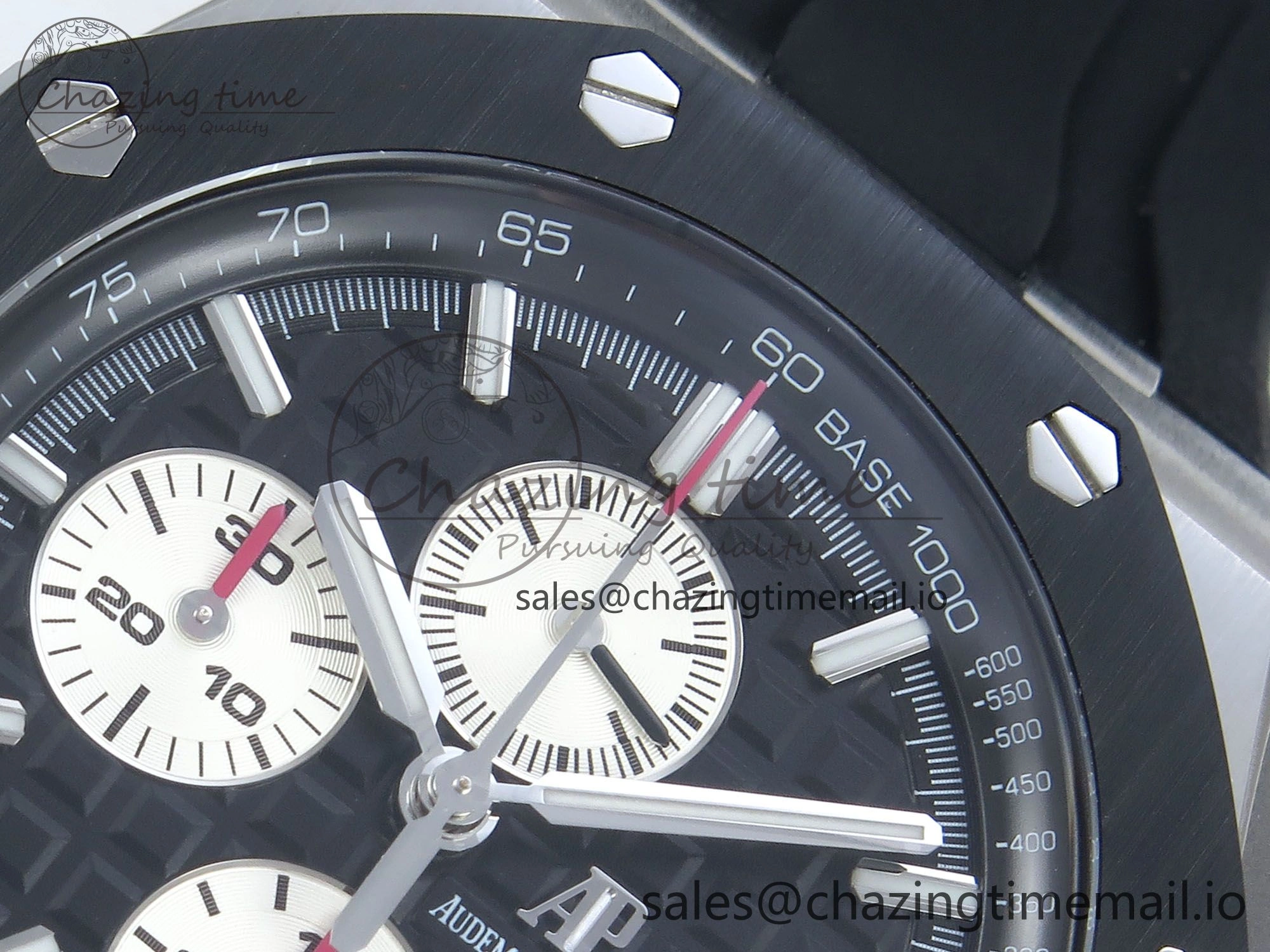 Practical Royal Oak Offshore SS APF Best Edition Black White Dial on Black Rubber Strap A 4276