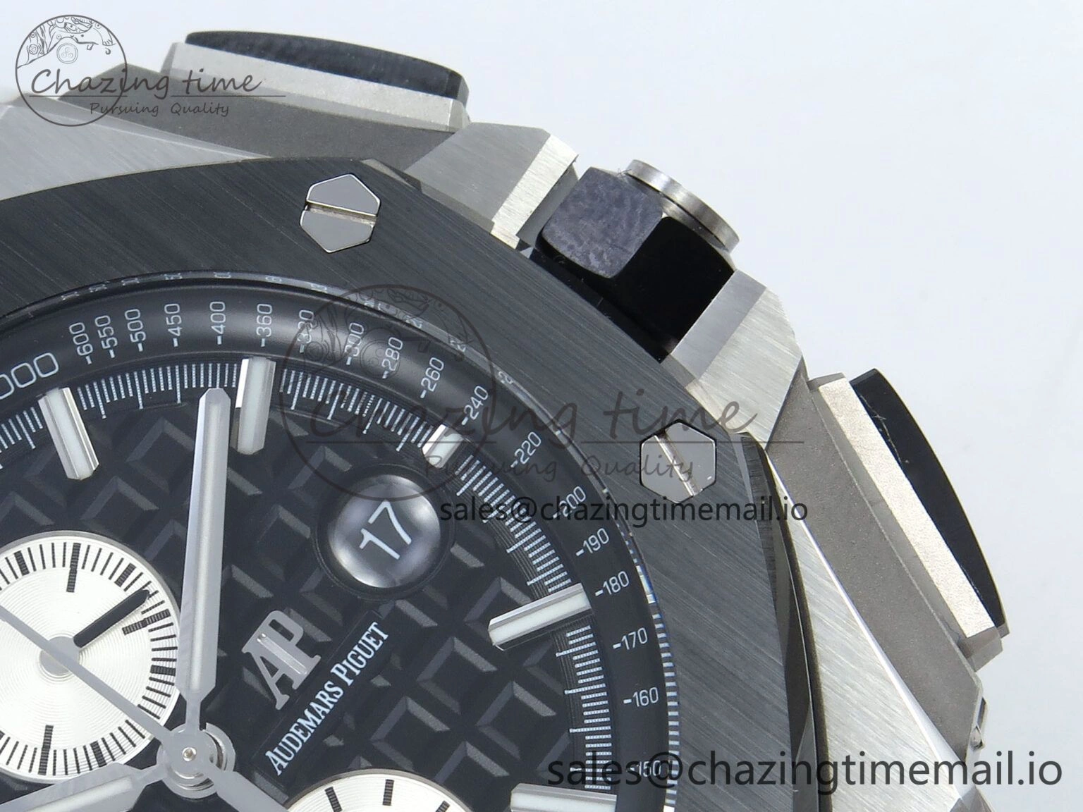 Practical Royal Oak Offshore SS APF Best Edition Black White Dial on Black Rubber Strap A 4276
