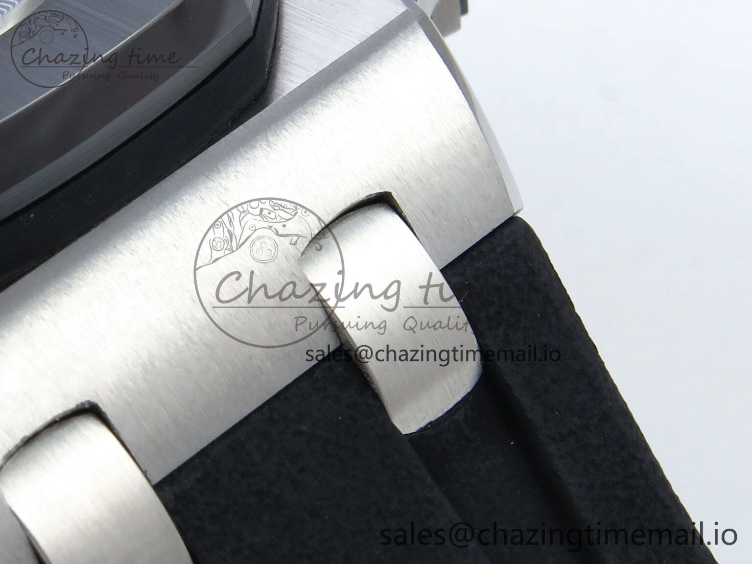 Practical Royal Oak Offshore SS APF Best Edition Black White Dial on Black Rubber Strap A 4276