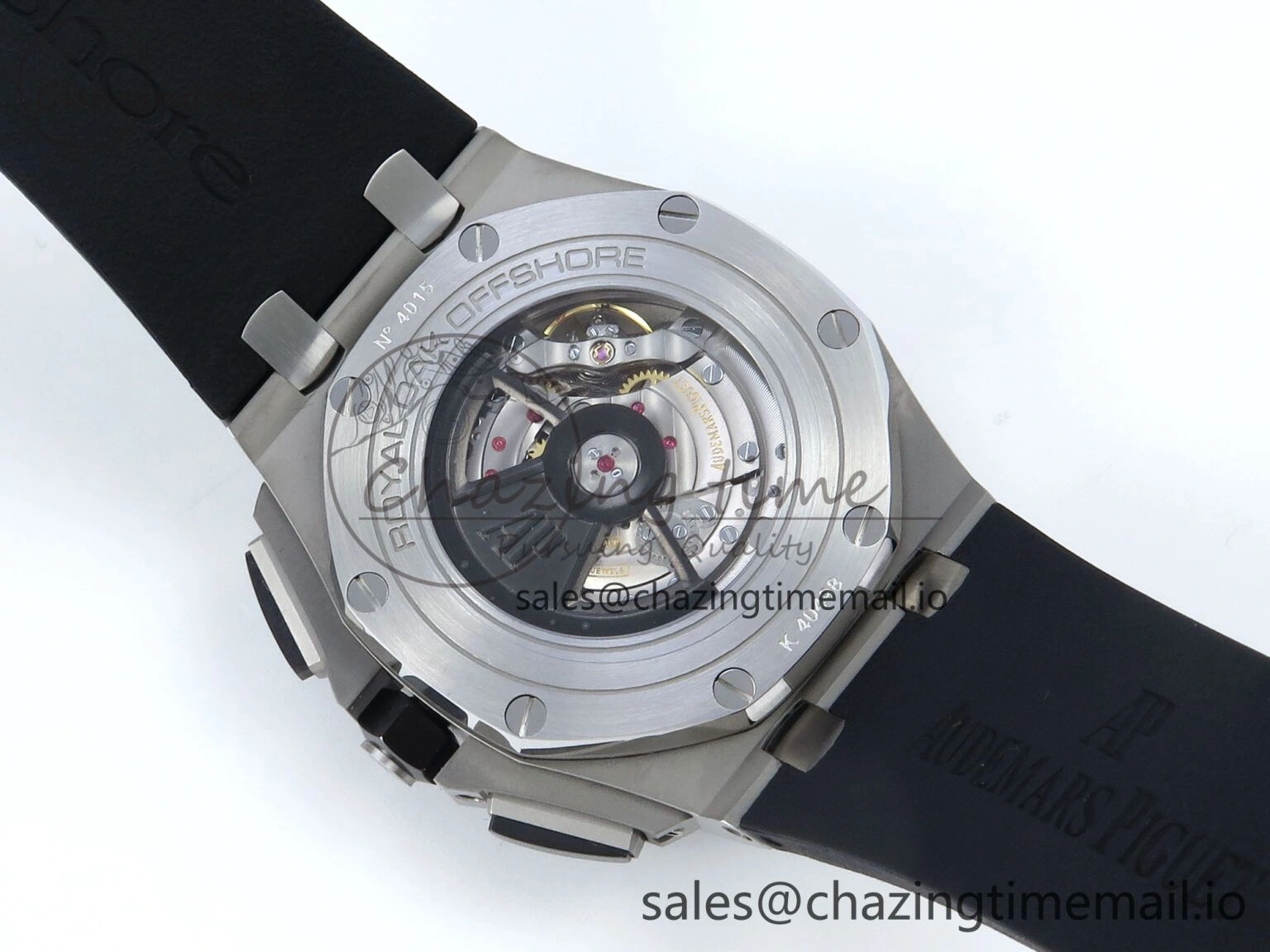 Practical Royal Oak Offshore SS APF Best Edition Black White Dial on Black Rubber Strap A 4276