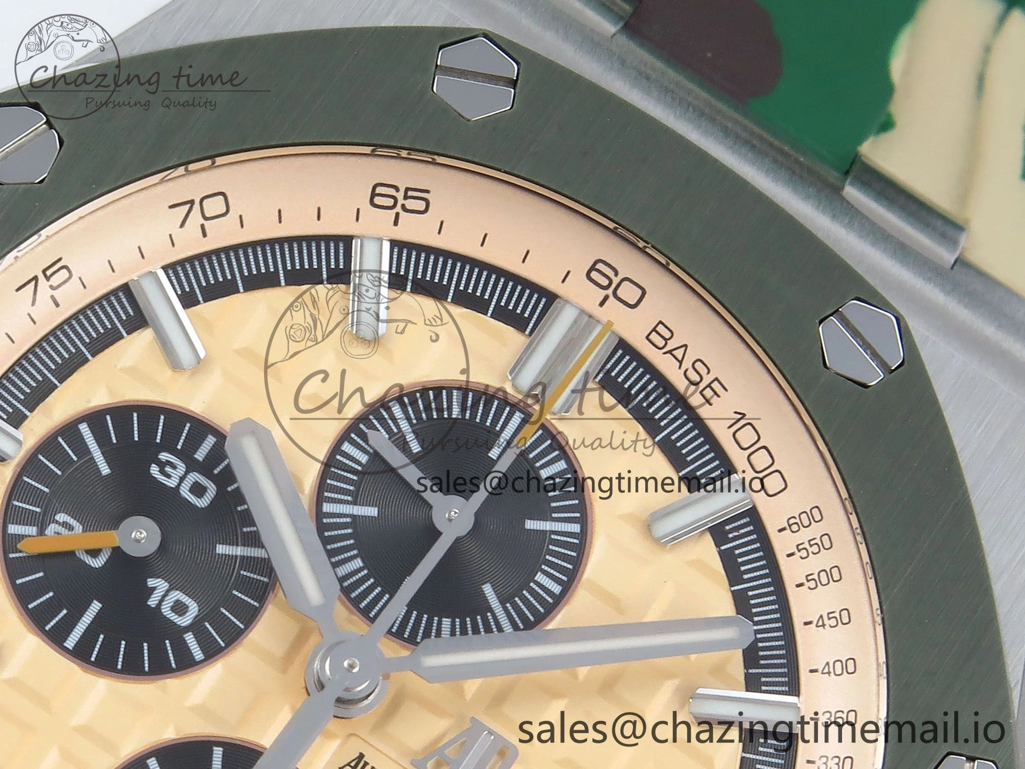 EasyCare Royal Oak Offshore SS APF Best Edition Cream Dial on Green Camou Rubber Strap A 4272