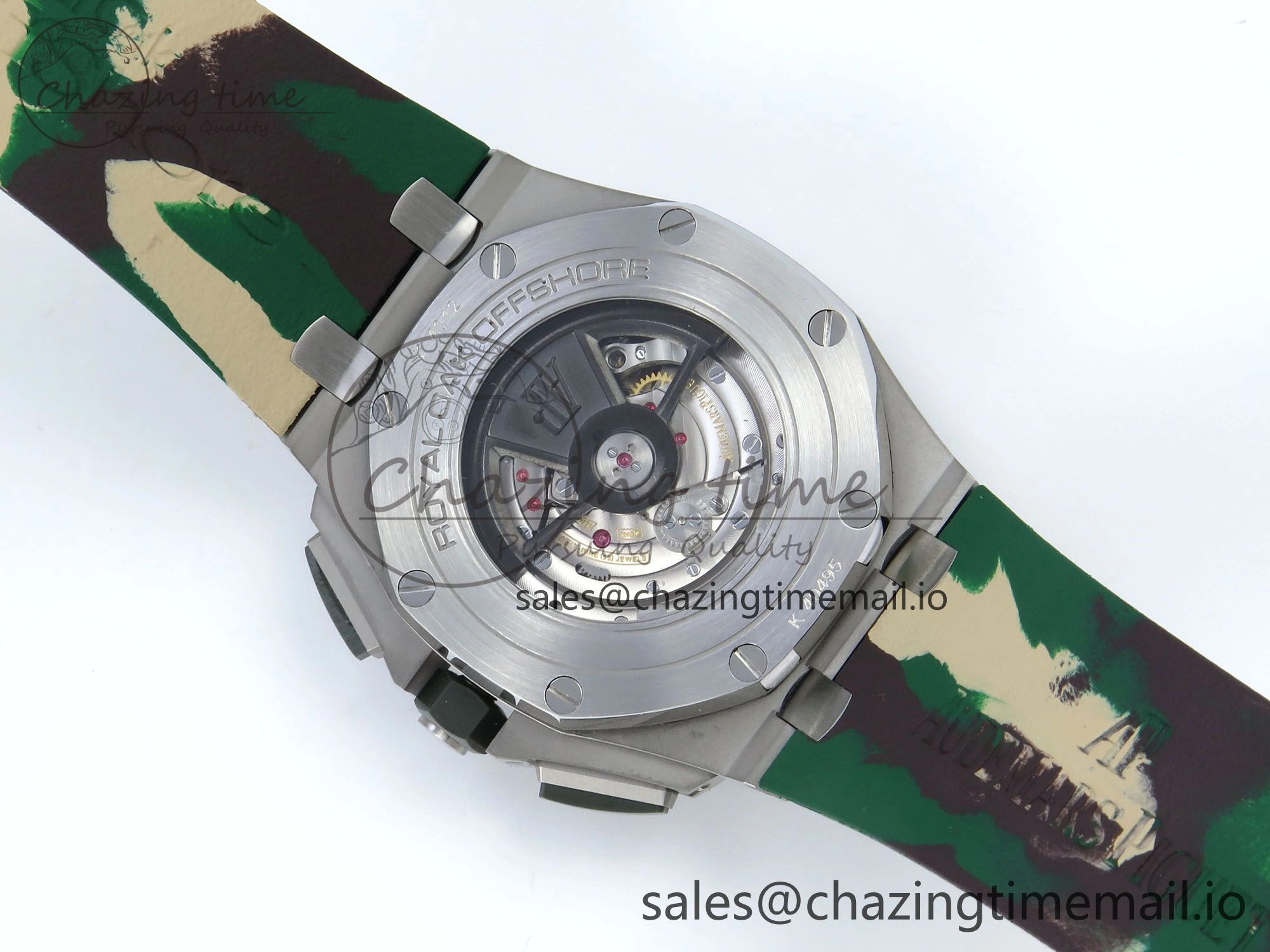 EasyCare Royal Oak Offshore SS APF Best Edition Cream Dial on Green Camou Rubber Strap A 4272