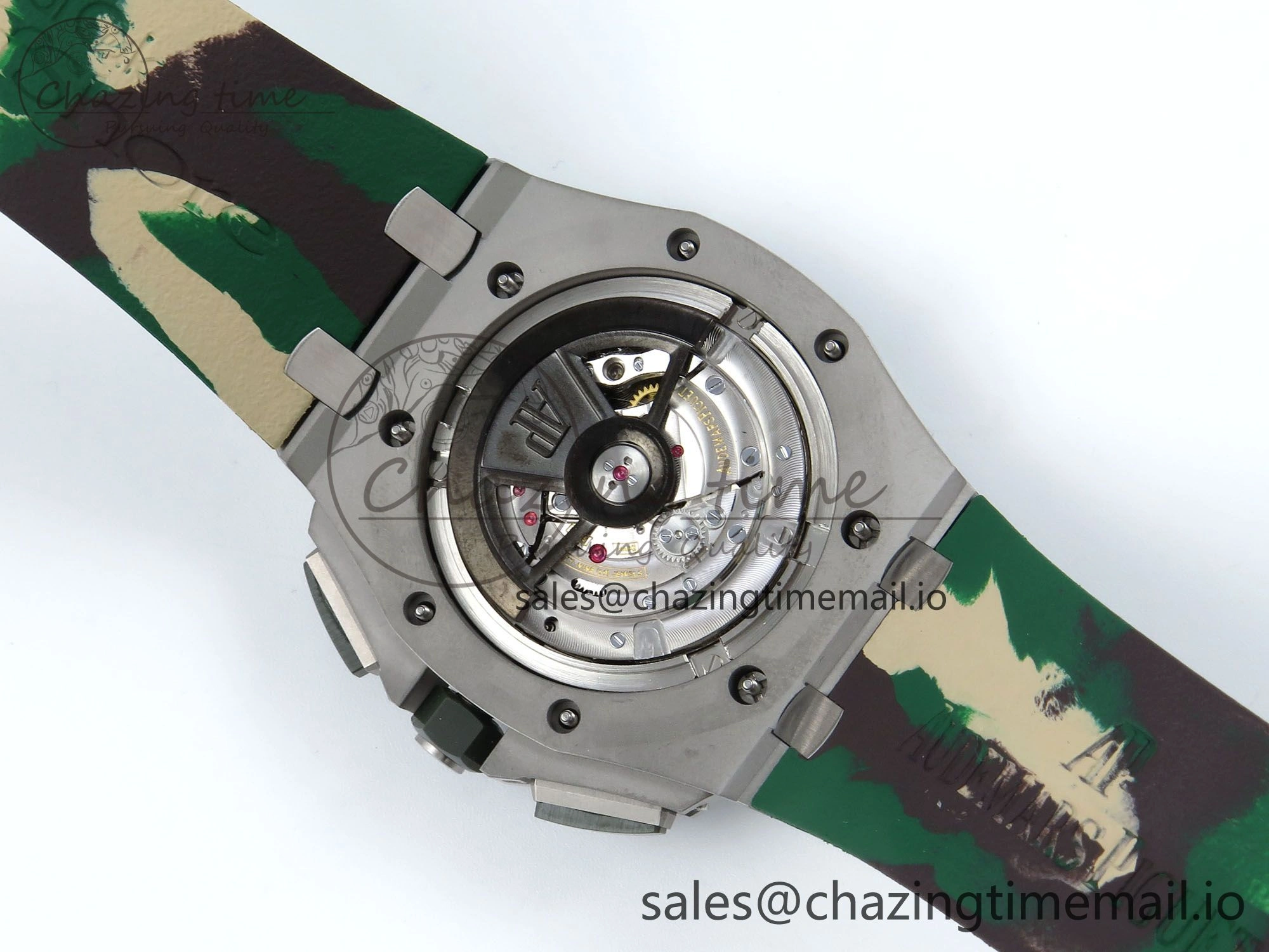 EasyCare Royal Oak Offshore SS APF Best Edition Cream Dial on Green Camou Rubber Strap A 4272