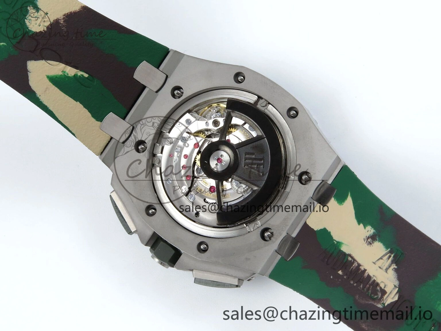 EasyCare Royal Oak Offshore SS APF Best Edition Cream Dial on Green Camou Rubber Strap A 4272