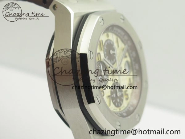 Royal Oak Offshore Safari 2014 JF On Brown Leather Strap A3126 V2 w Cyclops And DW Mod (Free Rubber Strap) GoodFit 4952