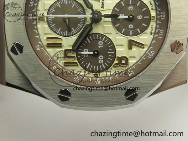 Royal Oak Offshore Safari 2014 JF On Brown Leather Strap A3126 V2 w Cyclops And DW Mod (Free Rubber Strap) GoodFit 4952