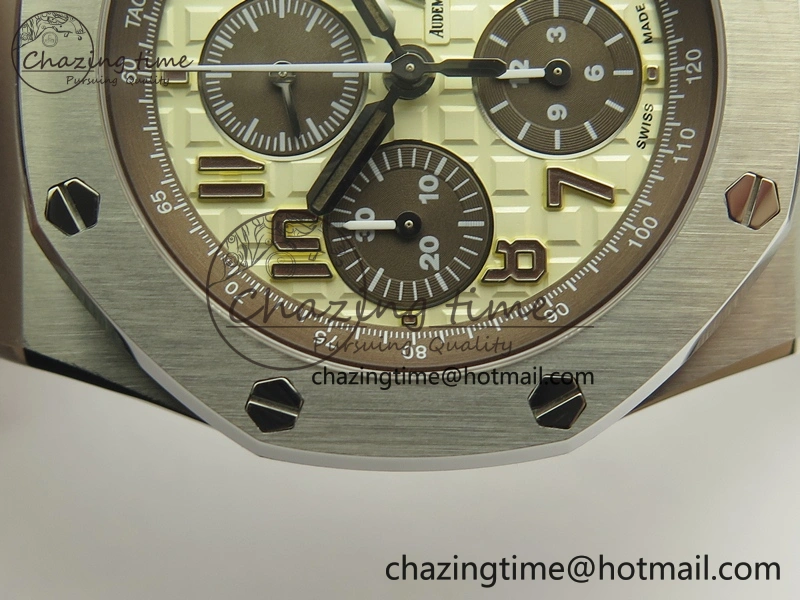Royal Oak Offshore Safari 2014 JF On Brown Leather Strap A3126 V2 w Cyclops And DW Mod (Free Rubber Strap) GoodFit 4952
