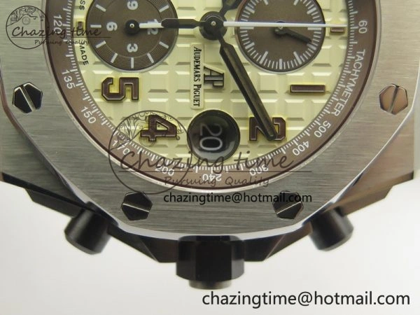 Royal Oak Offshore Safari 2014 JF On Brown Leather Strap A3126 V2 w Cyclops And DW Mod (Free Rubber Strap) GoodFit 4952