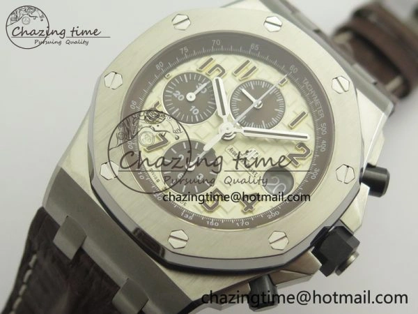Royal Oak Offshore Safari 2014 JF On Brown Leather Strap A3126 V2 w Cyclops And DW Mod (Free Rubber Strap) GoodFit 4952