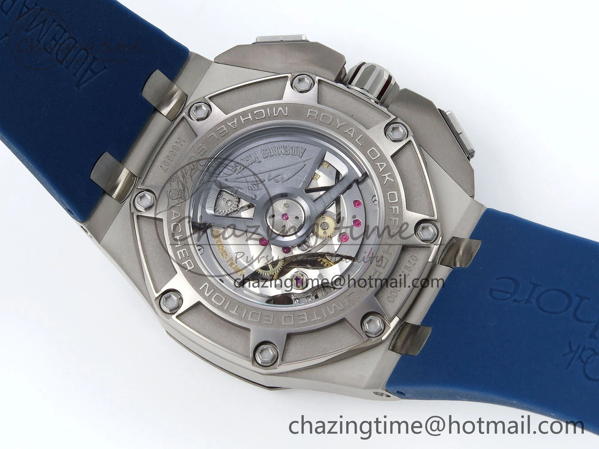 Royal Oak Offshore Schumacher APF Best Edition Gray Blue Dial on Blue Rubber Strap A TravelReady 4442