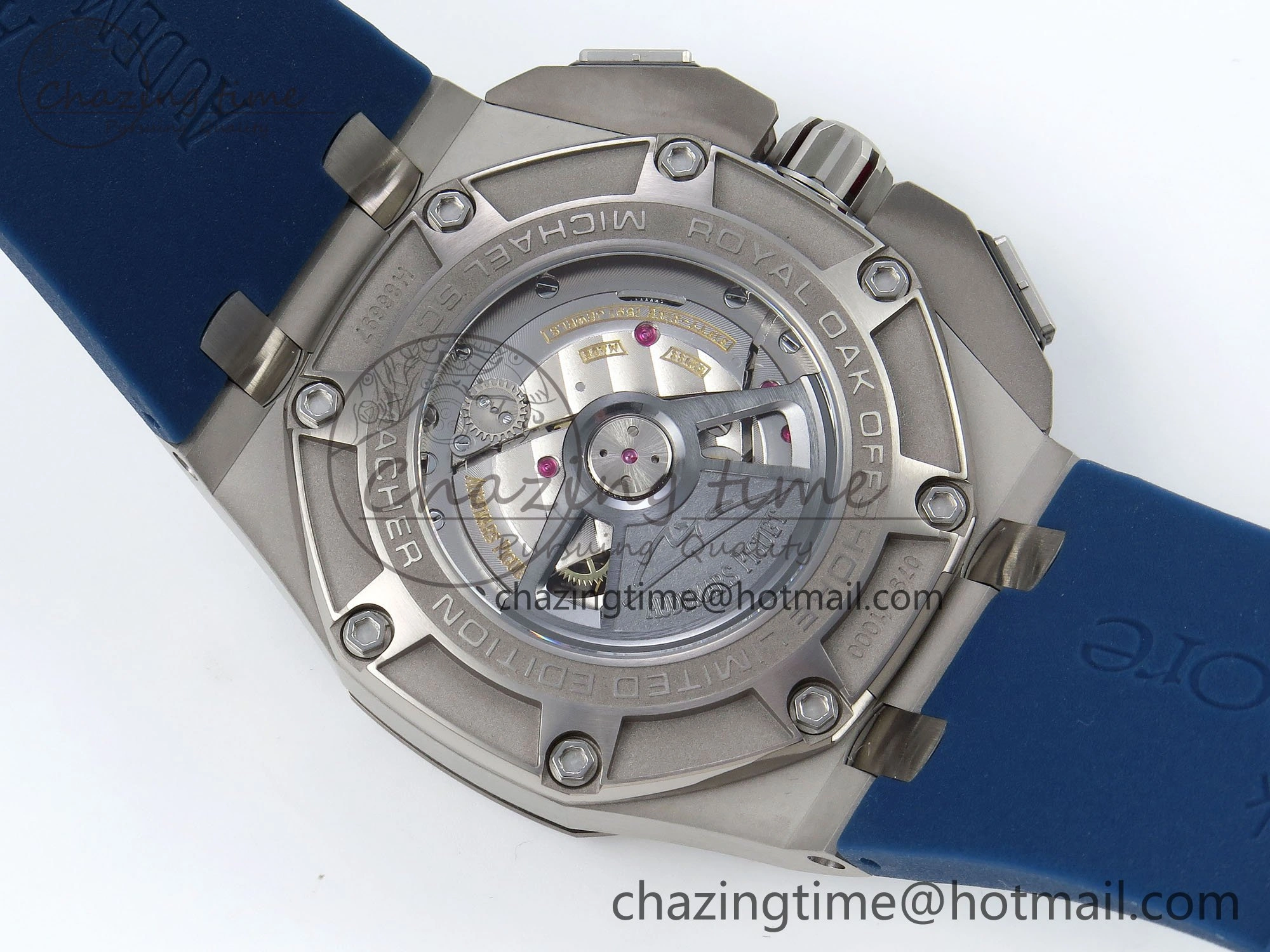 Royal Oak Offshore Schumacher APF Best Edition Gray Blue Dial on Blue Rubber Strap A TravelReady 4442