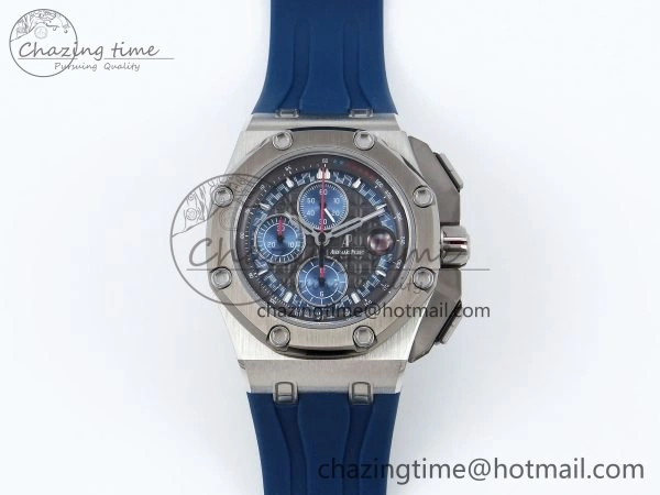 Royal Oak Offshore Schumacher APF Best Edition Gray Blue Dial on Blue Rubber Strap A TravelReady 4442