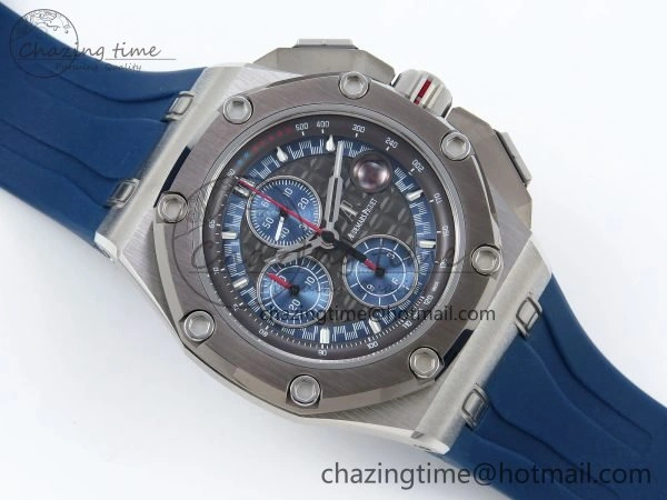 Royal Oak Offshore Schumacher APF Best Edition Gray Blue Dial on Blue Rubber Strap A TravelReady 4442