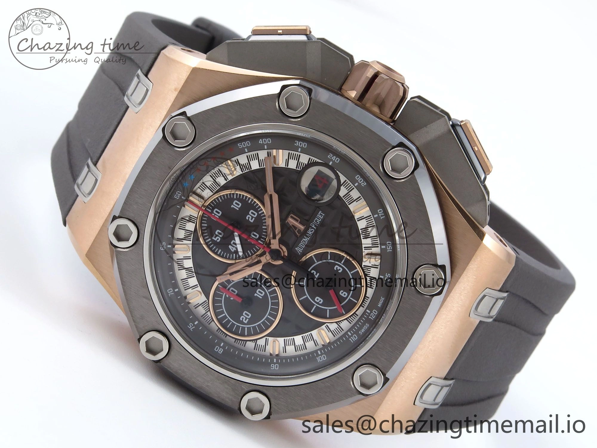 Royal Oak Offshore Schumacher RG TKF Best Edition Gray Black Dial on Gray Rubber Strap A ZeroBulk 4370