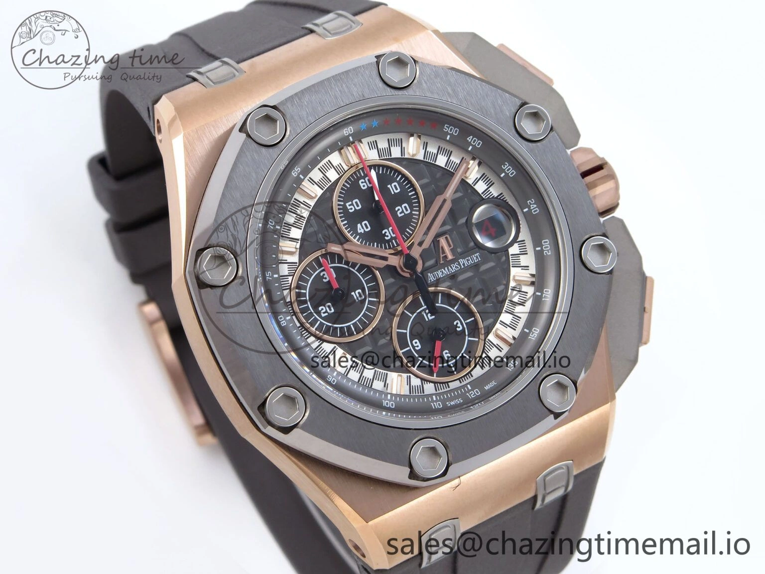 Royal Oak Offshore Schumacher RG TKF Best Edition Gray Black Dial on Gray Rubber Strap A ZeroBulk 4370