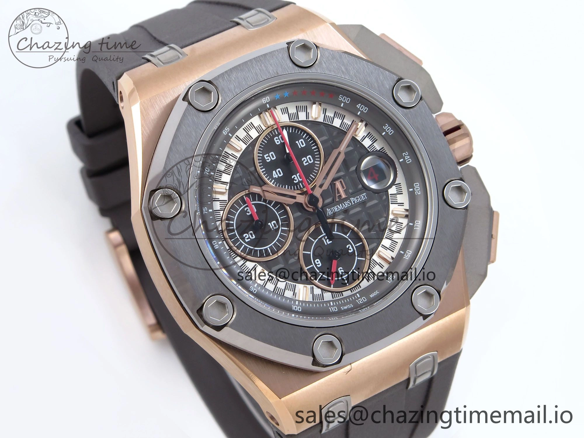 Royal Oak Offshore Schumacher RG TKF Best Edition Gray Black Dial on Gray Rubber Strap A ZeroBulk 4370