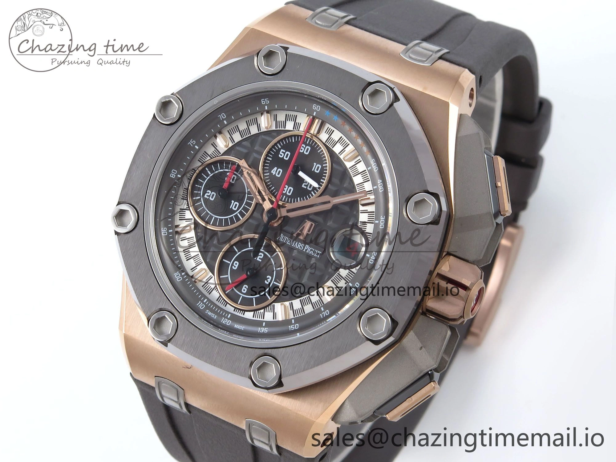 Royal Oak Offshore Schumacher RG TKF Best Edition Gray Black Dial on Gray Rubber Strap A ZeroBulk 4370