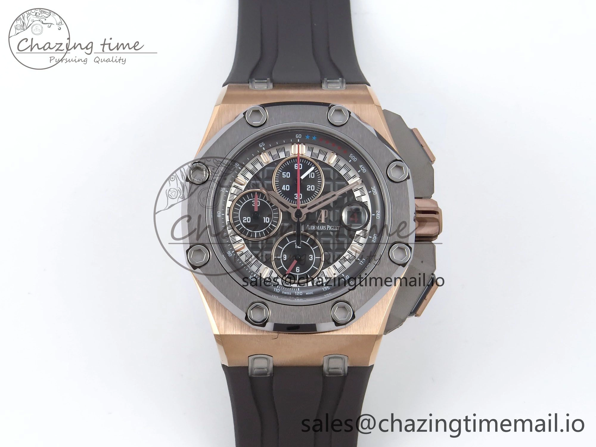 Royal Oak Offshore Schumacher RG TKF Best Edition Gray Black Dial on Gray Rubber Strap A ZeroBulk 4370