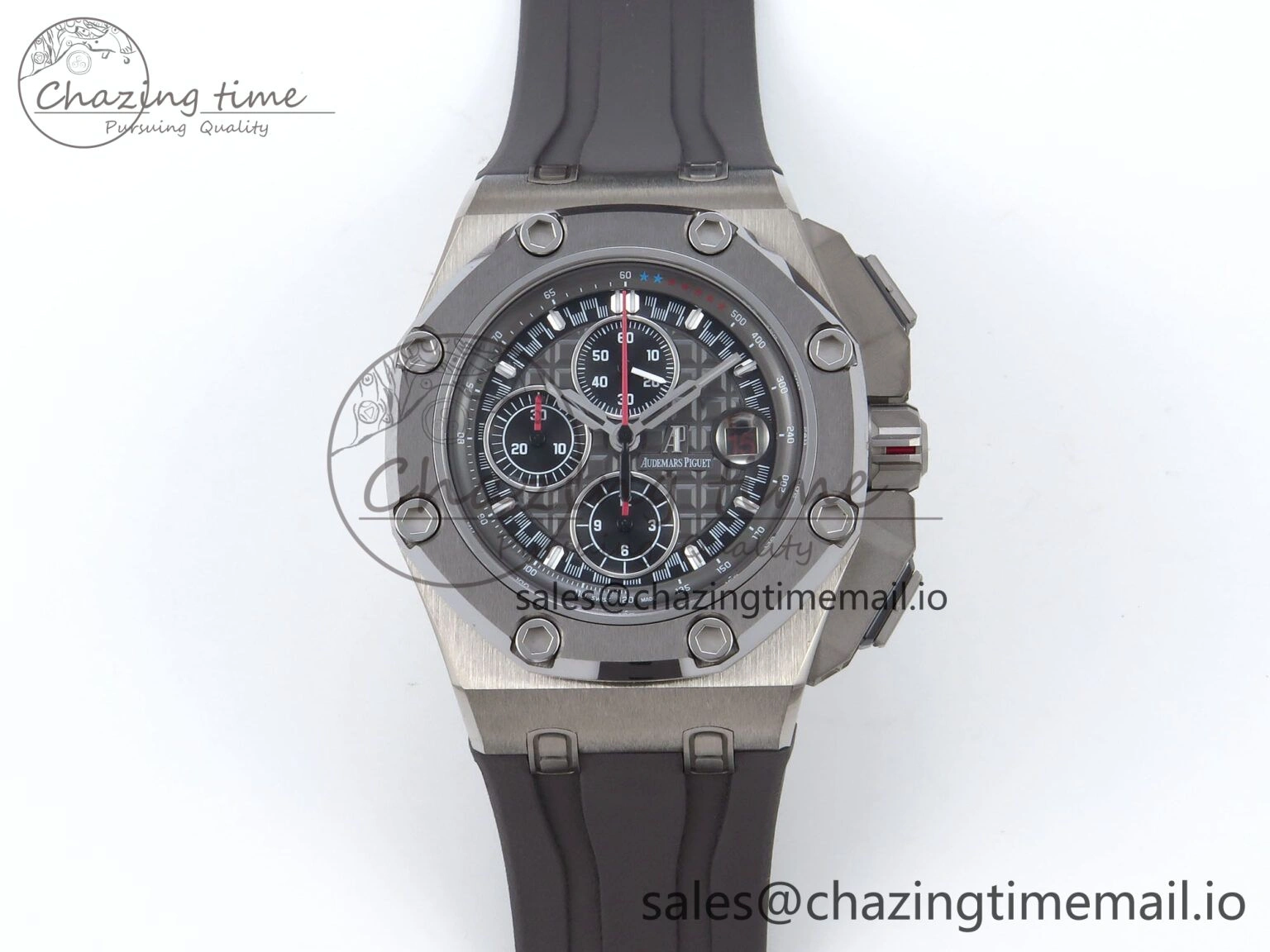 Royal Oak Offshore Schumacher SS TKF Best Edition Gray Black Dial on Gray Rubber Strap A Fashionable 4368
